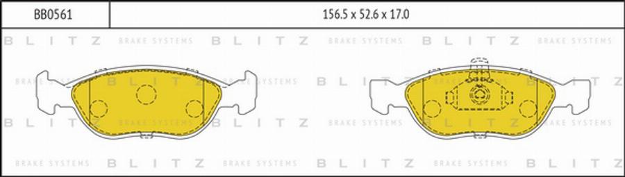 Blitz BB0561 - Kit pastiglie freno, Freno a disco autozon.pro