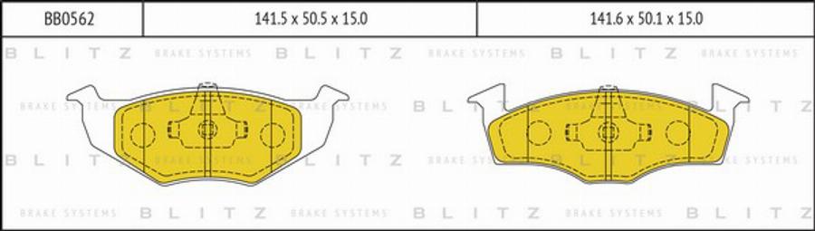 Blitz BB0562 - Kit pastiglie freno, Freno a disco autozon.pro