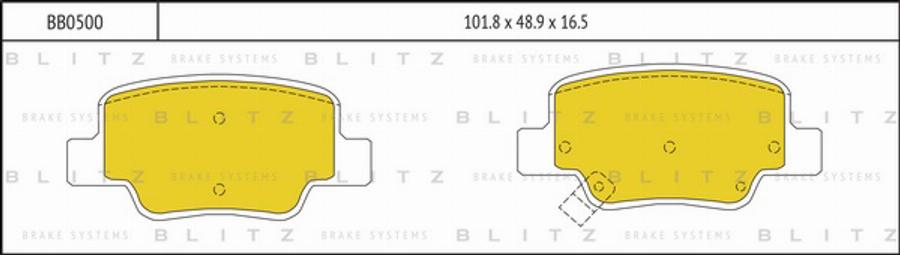 Blitz BB0500 - Kit pastiglie freno, Freno a disco autozon.pro