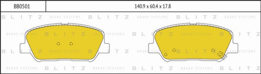 Blitz BB0501 - Kit pastiglie freno, Freno a disco autozon.pro