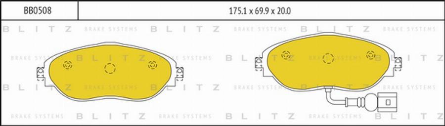 Blitz BB0508 - Kit pastiglie freno, Freno a disco autozon.pro