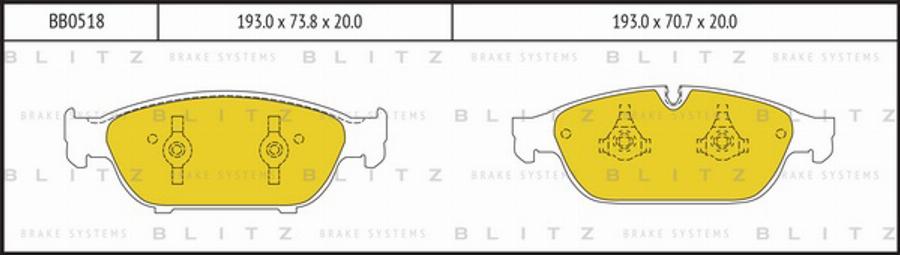 Blitz BB0518 - Kit pastiglie freno, Freno a disco autozon.pro