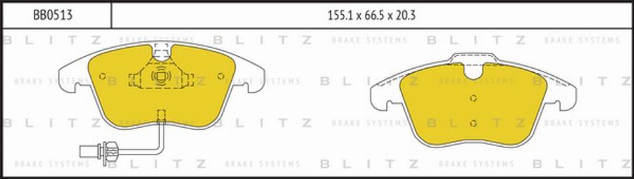 Blitz BB0513 - Kit pastiglie freno, Freno a disco autozon.pro