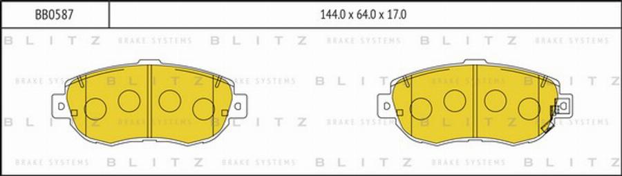 Blitz BB0587 - Kit pastiglie freno, Freno a disco autozon.pro