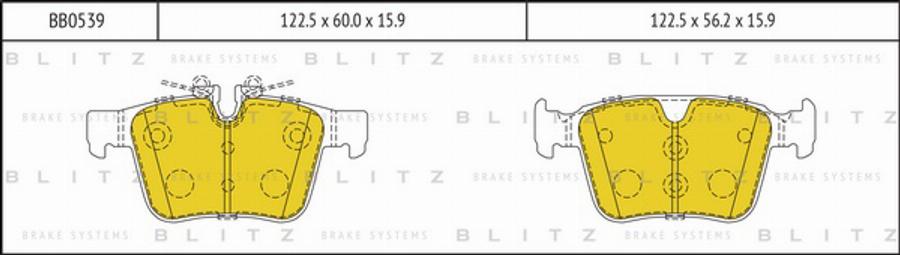 Blitz BB0539 - Kit pastiglie freno, Freno a disco autozon.pro