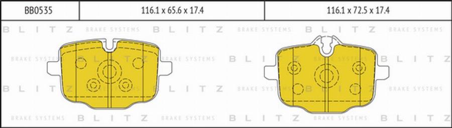 Blitz BB0535 - Kit pastiglie freno, Freno a disco autozon.pro