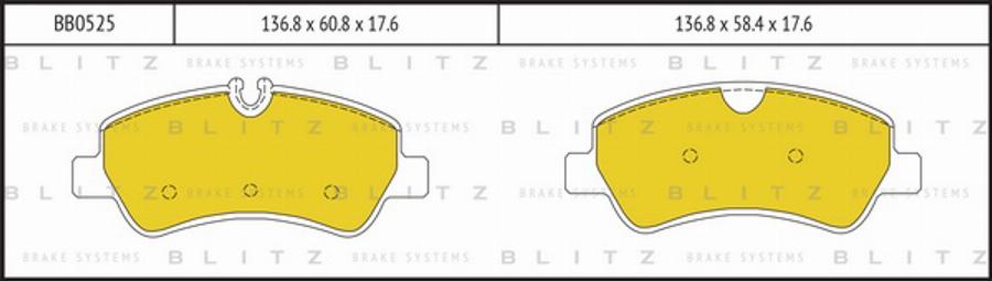 Blitz BB0525 - Kit pastiglie freno, Freno a disco autozon.pro