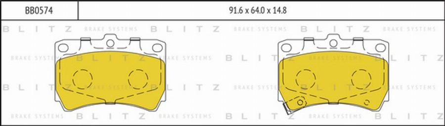 Blitz BB0574 - Kit pastiglie freno, Freno a disco autozon.pro