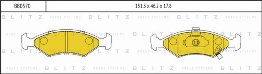 Blitz BB0570 - Kit pastiglie freno, Freno a disco autozon.pro