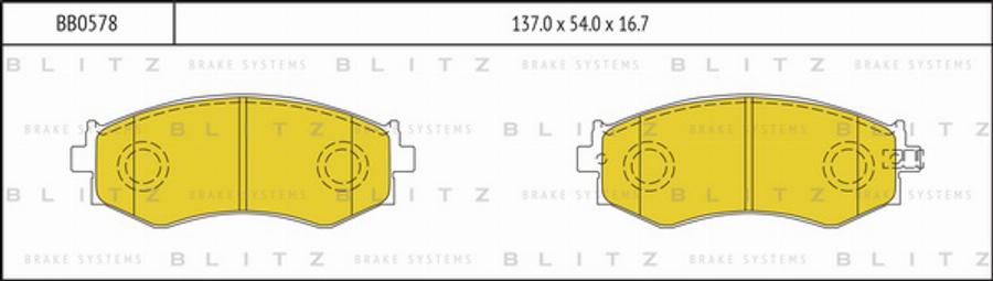 Blitz BB0578 - Kit pastiglie freno, Freno a disco autozon.pro