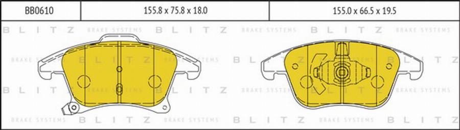 Blitz BB0610 - Kit pastiglie freno, Freno a disco autozon.pro