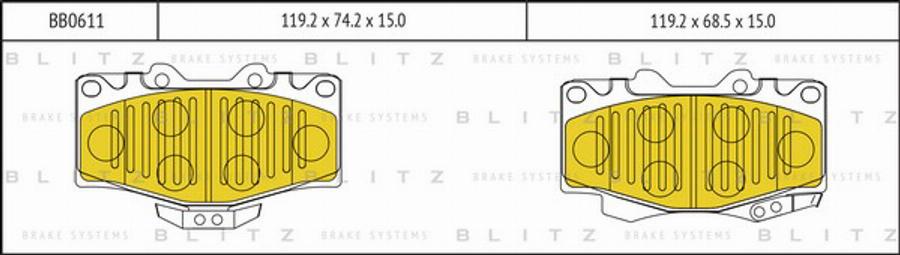 Blitz BB0611 - Kit pastiglie freno, Freno a disco autozon.pro