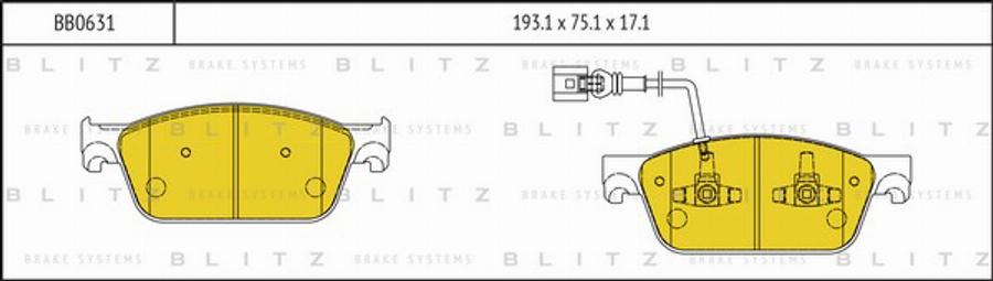 Blitz BB0631 - Kit pastiglie freno, Freno a disco autozon.pro