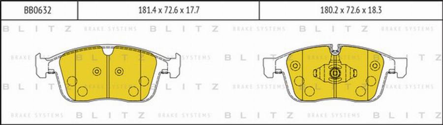 Blitz BB0632 - Kit pastiglie freno, Freno a disco autozon.pro