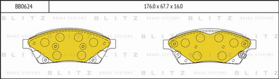 Blitz BB0624 - Kit pastiglie freno, Freno a disco autozon.pro