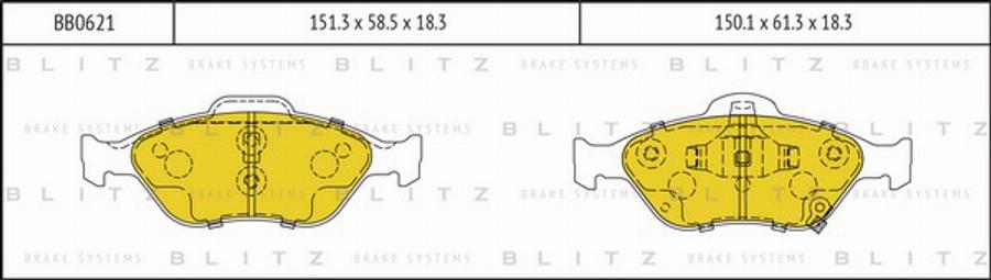 Blitz BB0621 - Kit pastiglie freno, Freno a disco autozon.pro