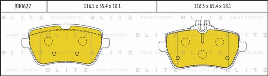 Blitz BB0627 - Kit pastiglie freno, Freno a disco autozon.pro