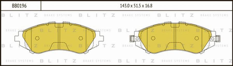 Blitz BB0196 - Kit pastiglie freno, Freno a disco autozon.pro