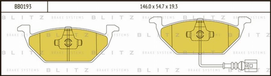 Blitz BB0193 - Kit pastiglie freno, Freno a disco autozon.pro