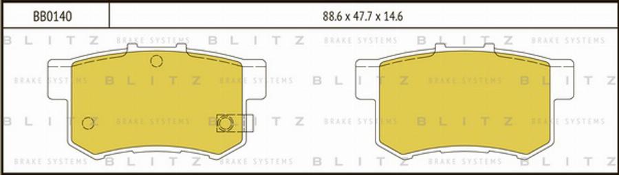 Blitz BB0140 - Kit pastiglie freno, Freno a disco autozon.pro