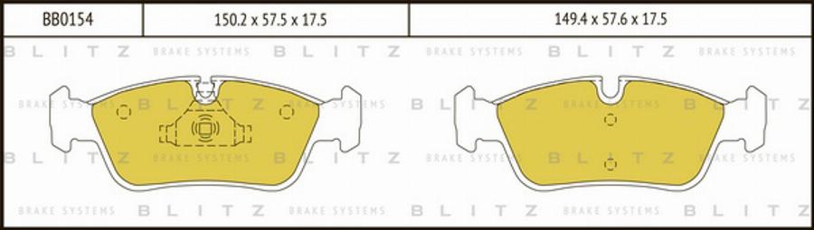 Blitz BB0154 - Kit pastiglie freno, Freno a disco autozon.pro