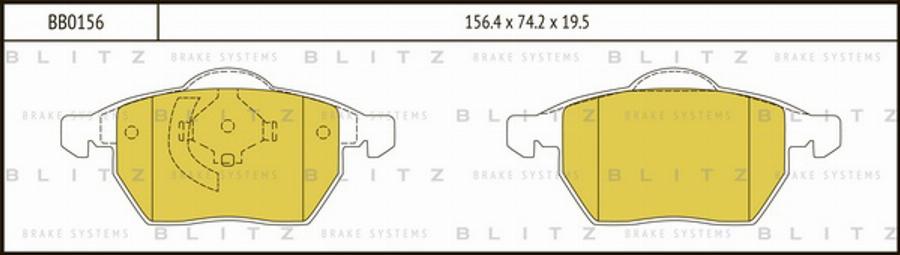 Blitz BB0156 - Kit pastiglie freno, Freno a disco autozon.pro