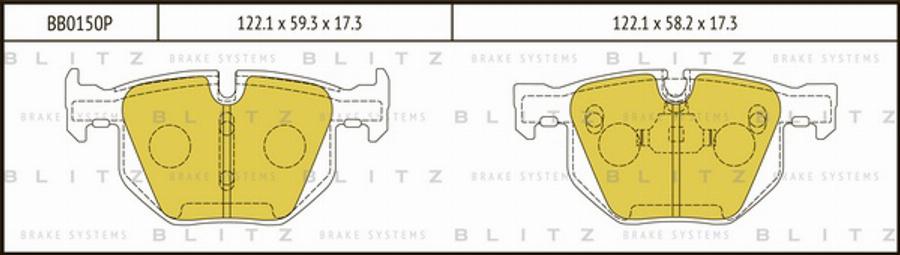 Blitz BB0150P - Kit pastiglie freno, Freno a disco autozon.pro