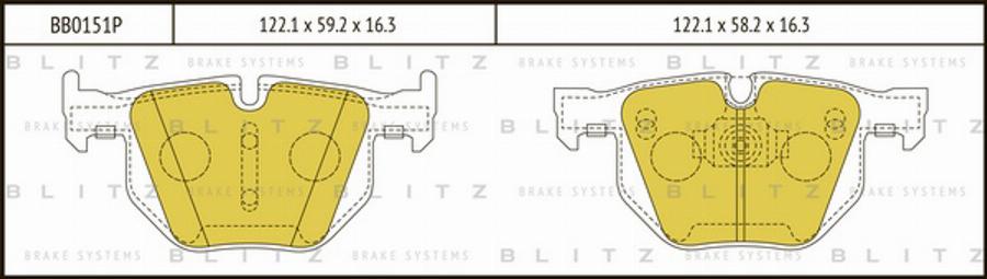 Blitz BB0151P - Kit pastiglie freno, Freno a disco autozon.pro