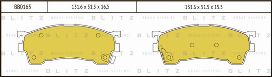 Blitz BB0165 - Kit pastiglie freno, Freno a disco autozon.pro