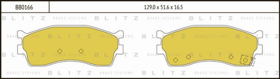 Blitz BB0166 - Kit pastiglie freno, Freno a disco autozon.pro