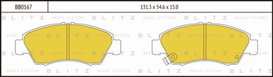 Blitz BB0167 - Kit pastiglie freno, Freno a disco autozon.pro