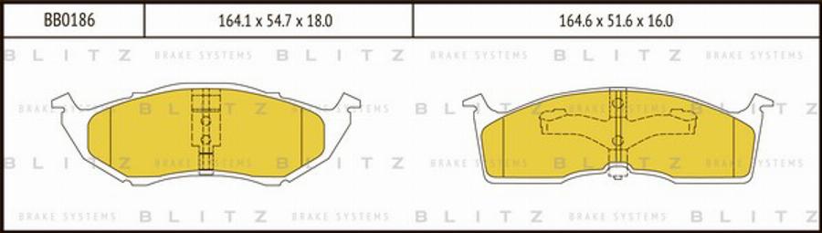 Blitz BB0186 - Kit pastiglie freno, Freno a disco autozon.pro