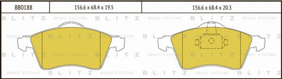 Blitz BB0188 - Kit pastiglie freno, Freno a disco autozon.pro