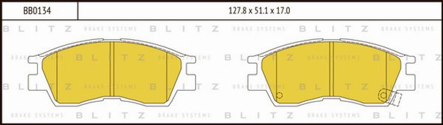 Blitz BB0134 - Kit pastiglie freno, Freno a disco autozon.pro