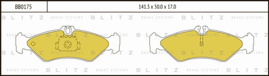 Blitz BB0175 - Kit pastiglie freno, Freno a disco autozon.pro