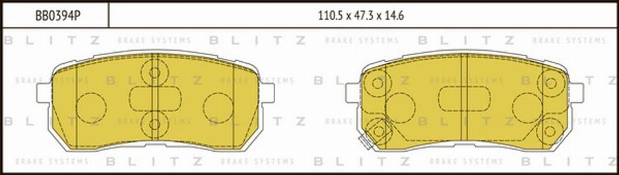 Blitz BB0394P - Kit pastiglie freno, Freno a disco autozon.pro