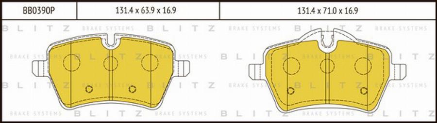 Blitz BB0390P - Kit pastiglie freno, Freno a disco autozon.pro