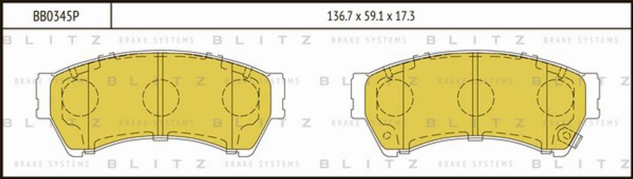 Blitz BB0345P - Kit pastiglie freno, Freno a disco autozon.pro