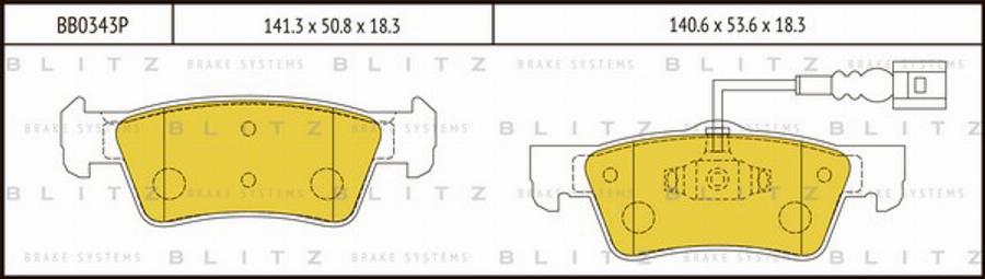 Blitz BB0343P - Kit pastiglie freno, Freno a disco autozon.pro