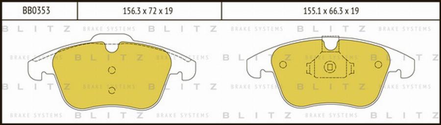 Blitz BB0353 - Kit pastiglie freno, Freno a disco autozon.pro