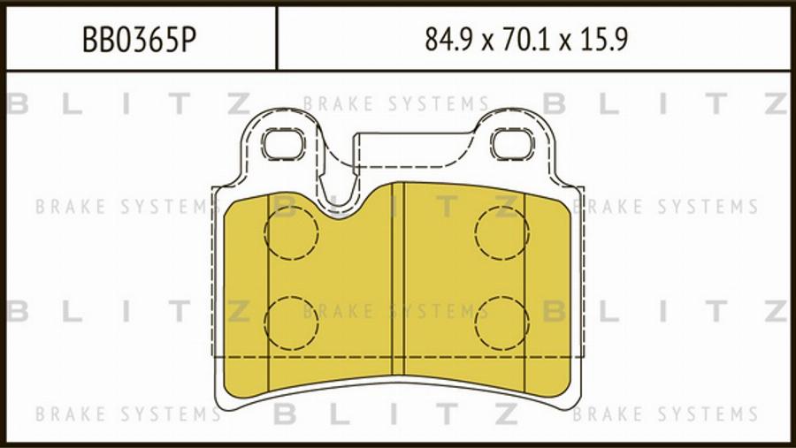 Blitz BB0365P - Kit pastiglie freno, Freno a disco autozon.pro