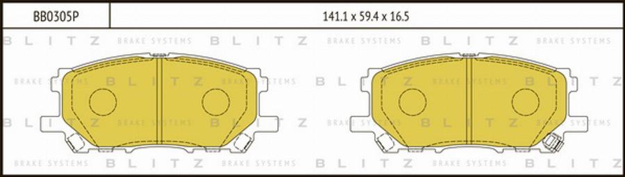 Blitz BB0305P - Kit pastiglie freno, Freno a disco autozon.pro