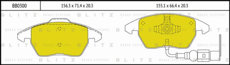 Blitz BB0300 - Kit pastiglie freno, Freno a disco autozon.pro