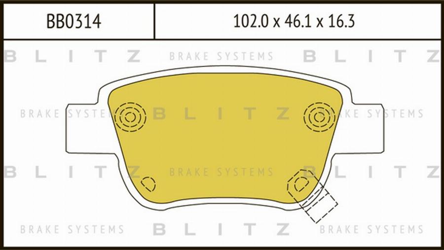 Blitz BB0314 - Kit pastiglie freno, Freno a disco autozon.pro