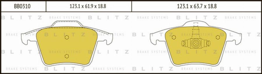 Blitz BB0310 - Kit pastiglie freno, Freno a disco autozon.pro