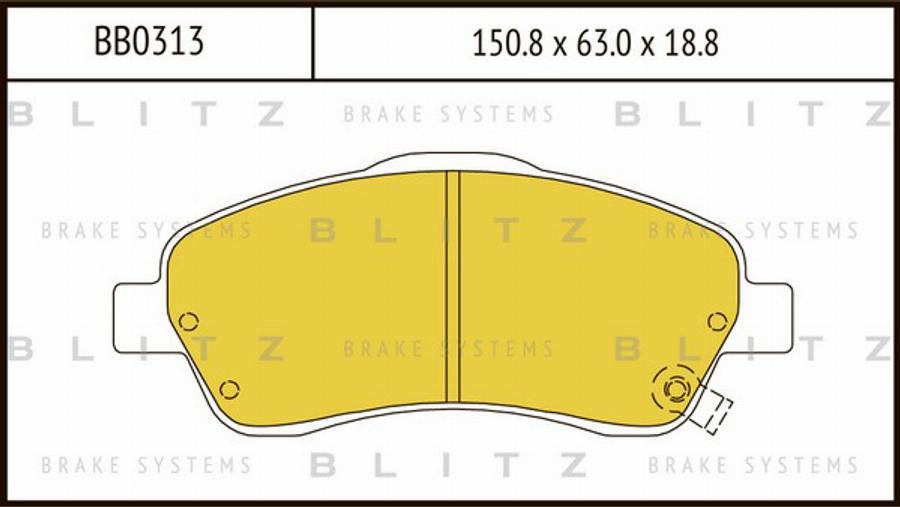 Blitz BB0313 - Kit pastiglie freno, Freno a disco autozon.pro