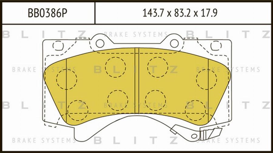 Blitz BB0386P - Kit pastiglie freno, Freno a disco autozon.pro