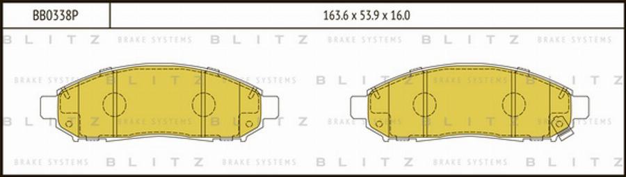 Blitz BB0338P - Kit pastiglie freno, Freno a disco autozon.pro