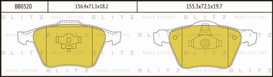 Blitz BB0320 - Kit pastiglie freno, Freno a disco autozon.pro