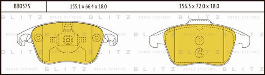 Blitz BB0375 - Kit pastiglie freno, Freno a disco autozon.pro